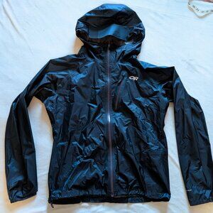 Outdoor Research Helium II Rain Jacket - Women's, Size Medium (Prussian Blue)